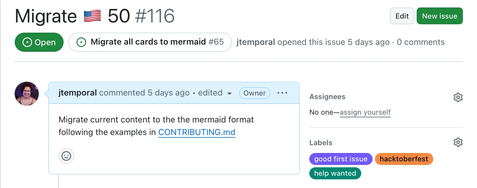issue 116 gitfichas repo