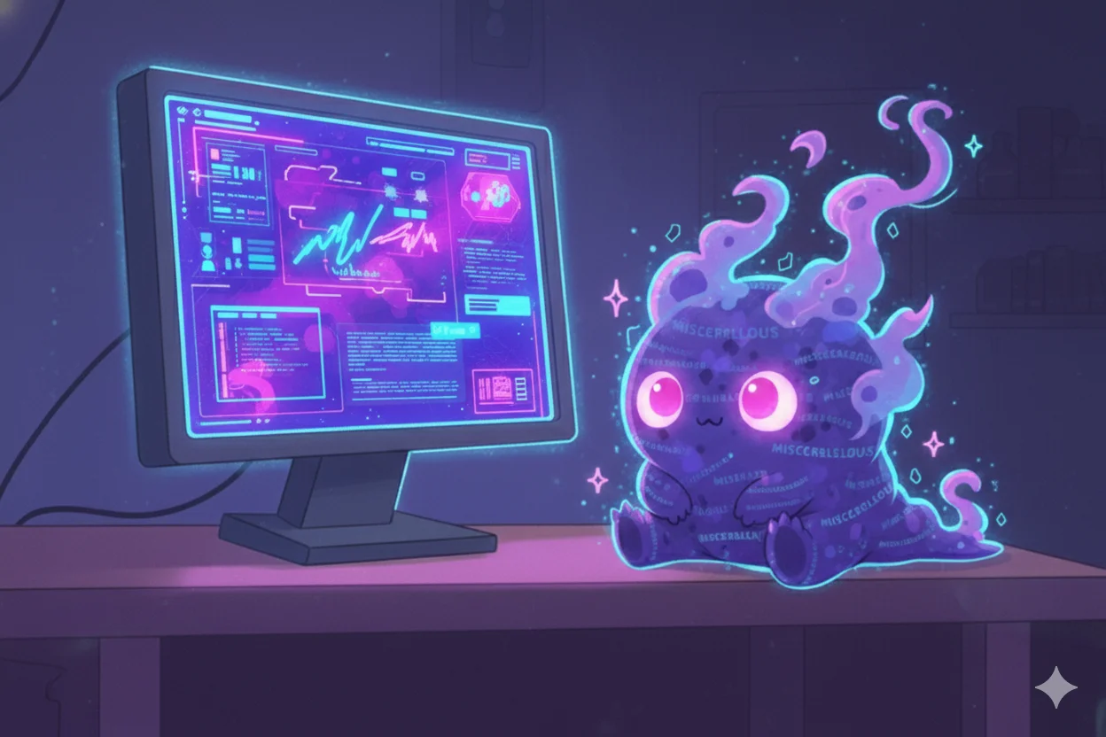 Um pequeno monstro fofo representando o bebê rancinho - uma pequena sensação de insatisfação com o design