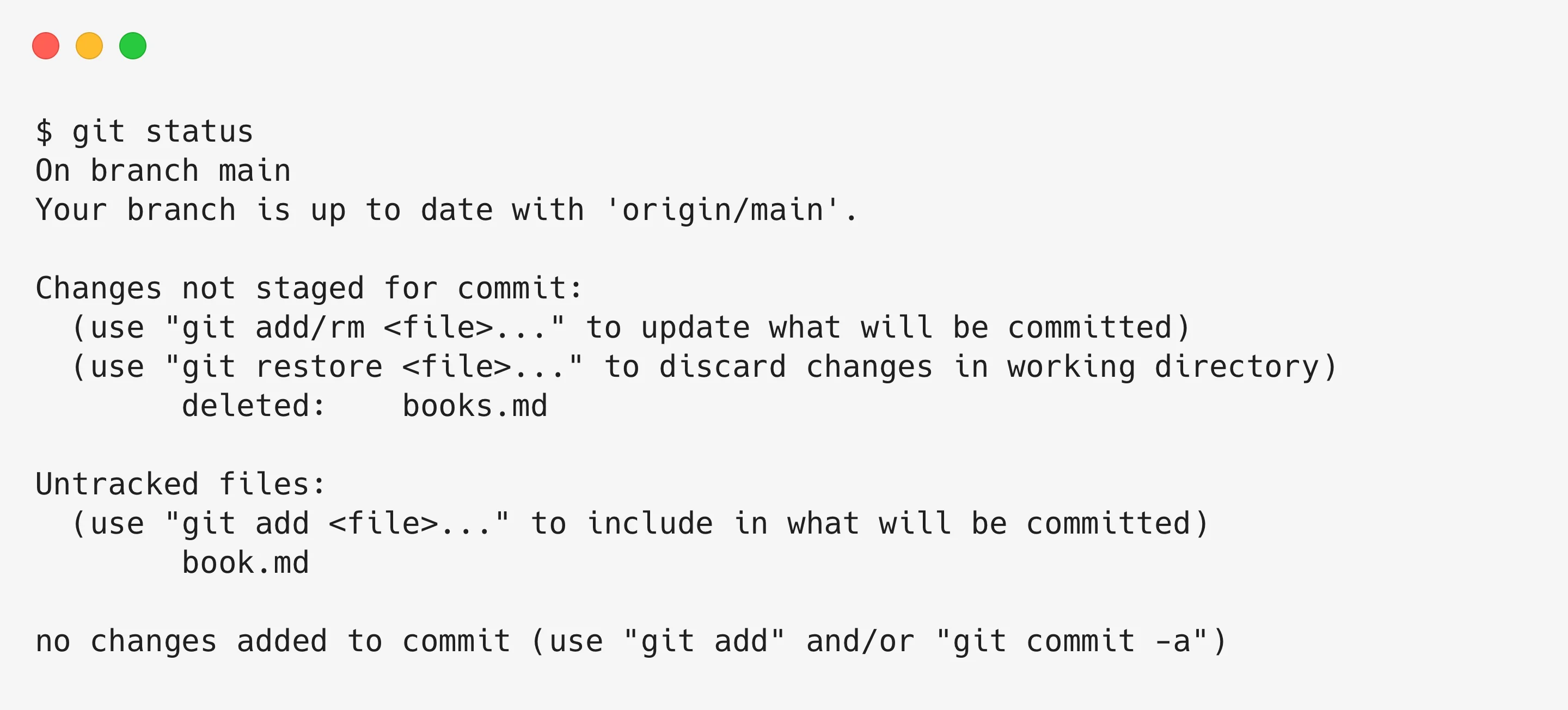 imagem mostrando o arquivo deletado e um arquivo novo criado
