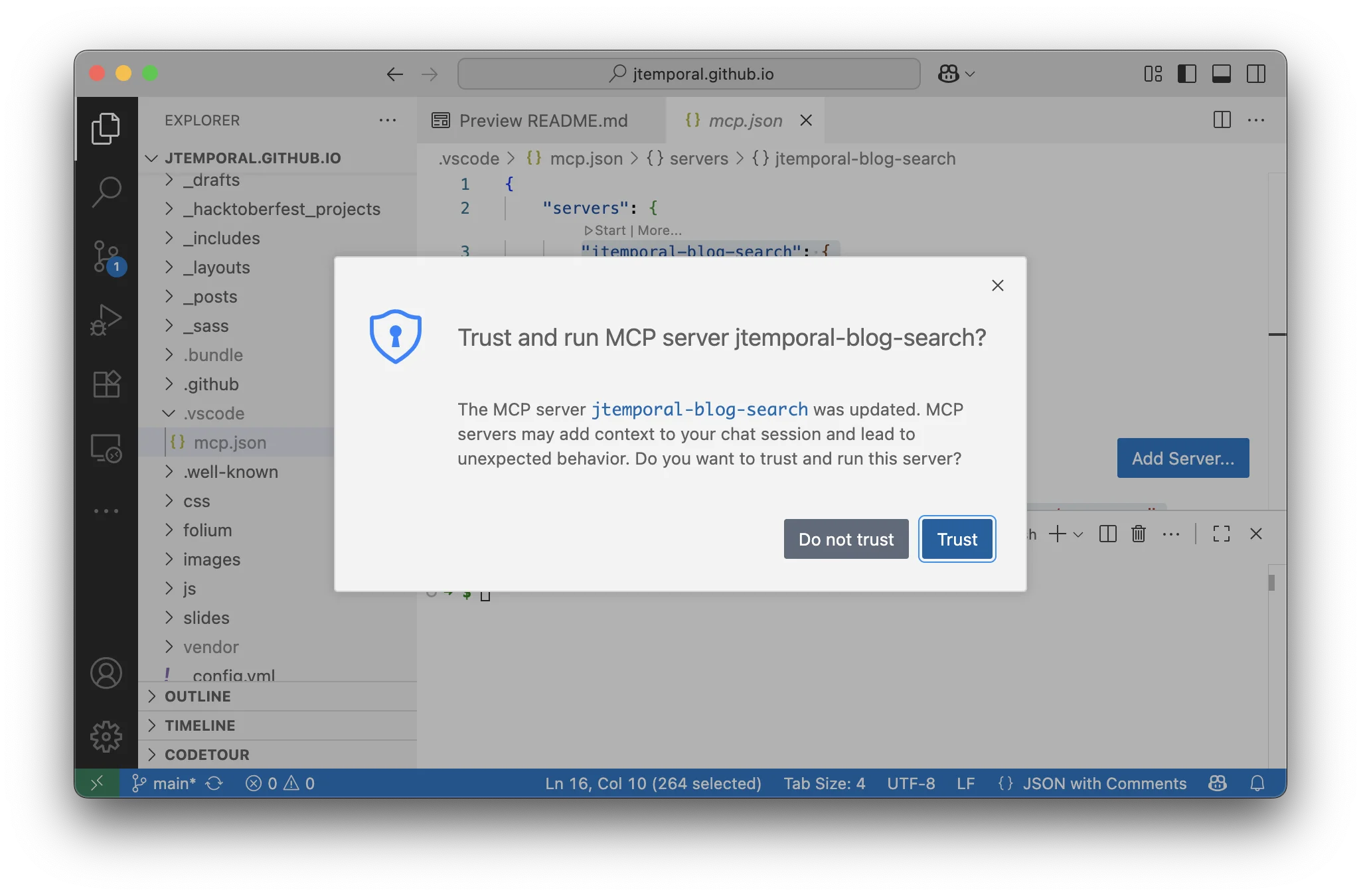 Trusting the authors of the MCP server
