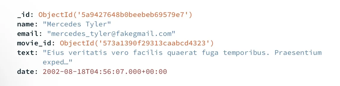 One comment document without the movie information