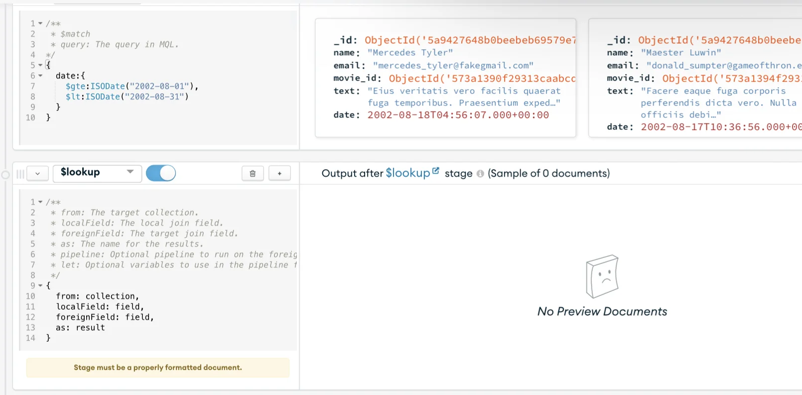 pre-filled lookup stage