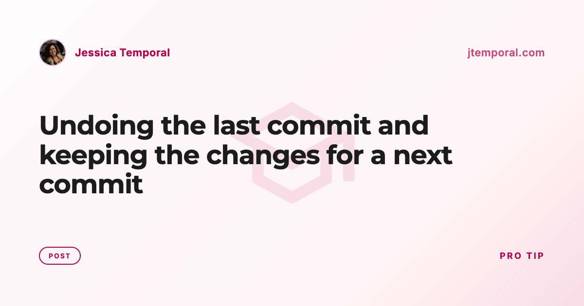 Undoing the last commit and keeping the changes for a next commit ...