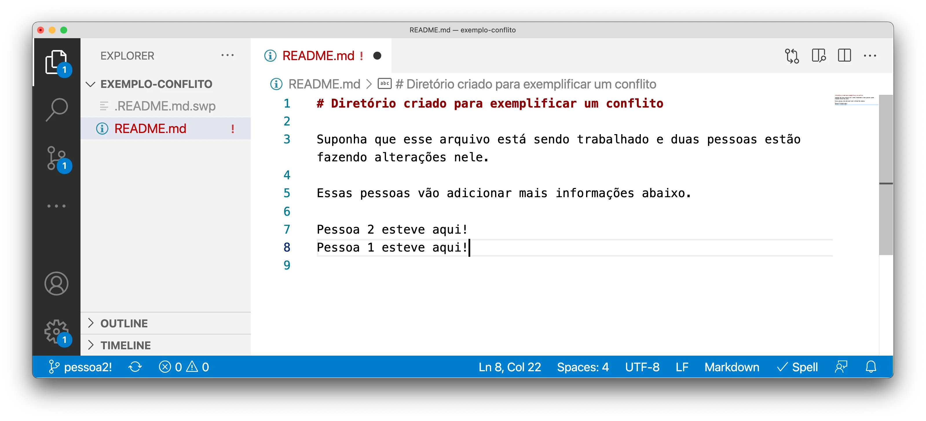 imagem mostrando o resultado esperado de aceitar ambos blocos de alterações